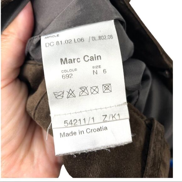 * Marc Cain Chocolate Brown Suede Straight Fit Pants Size 14 - Picture 7 of 9
